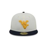 West Virginia New Era 5950 WV Logo Flat Bill Fitted Hat